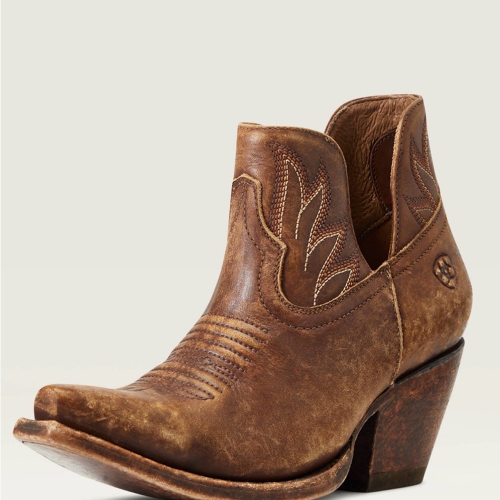 Wowens Ariat Hazel Naturally Distressed Brown Leather Ankle Booties size 10b - Picture 8 of 9